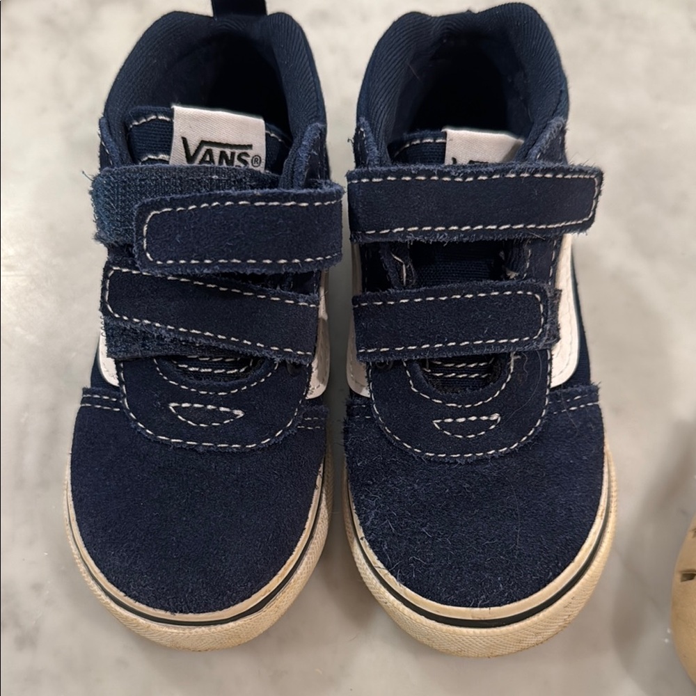 Vans Blue Sneakers with Velcro Straps and Waffle Sole